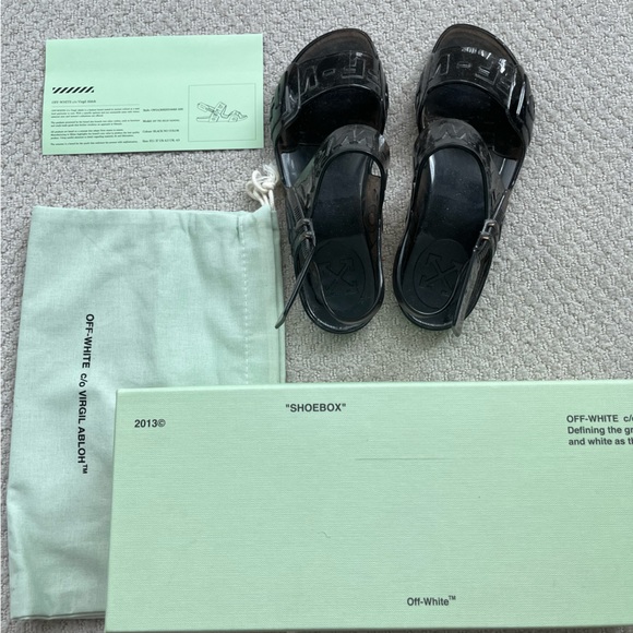 OFF-WHITE Black Jelly Zip-Tie Sandals - Picture 5 of 6